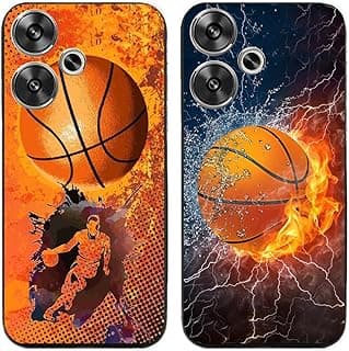 Capa de telefone traseira com design de basquete em chamas para Xiaomi Redmi Turbo 3 / Poco F6 5G