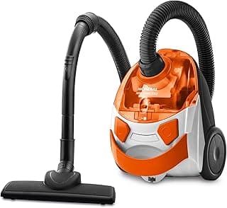 Aspirador de pó Mondial Hepa Turbo 2000, laranja e branco, 1500W, 110V, ângulo lateral esquerdo