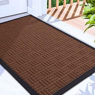 Tapete antiderrapante marrom 45x75 cm para entrada de casa