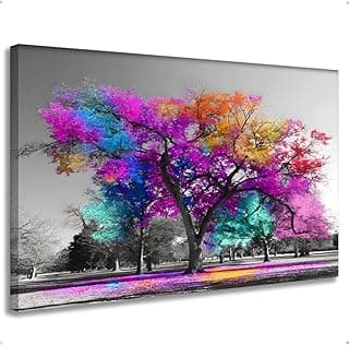 Tela decorativa árvore da vida multicolorida para sala, quarto ou hall