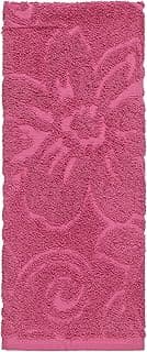Toalha de banho jacquard rosa com padrão floral Teka Florença