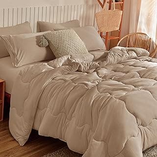Kit de edredom de malha bege escuro para cama queen size