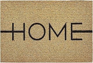Tapete de entrada Kapazi Home antiderrapante bege com texto 'HOME' em preto