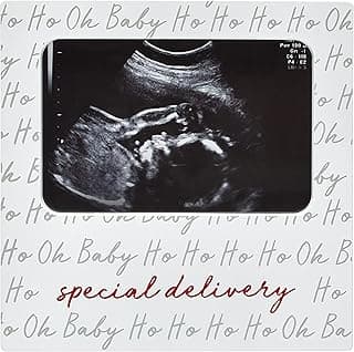 Moldura para fotos de ultrassom de bebê com texto 'special delivery' em fundo branco