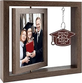 Porta-retrato de formatura 2026 para presentes Class of 2026, moldura giratória de 22 x 25 cm, exibição de mesa para 2 fotos de 10 x 15 cm, presentes de formatura para idosos do ensino médio