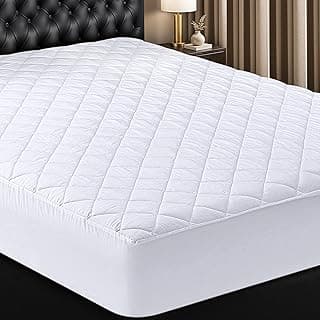 Protetor de colchão branco acolchoado para cama de tamanho California King