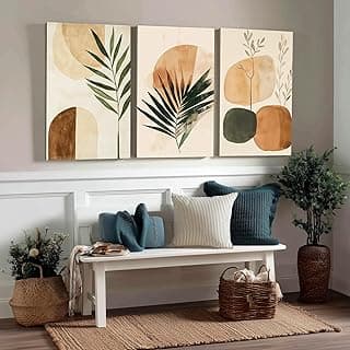 Kit 3 Quadros Decorativos Canvas Abstrato 40x50cm para Quarto, Sala ou Corredor