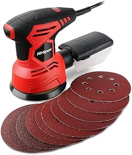 Hi-Spec Lixadeira de palma orbital aleatória 2A 240W. Lixadeira compacta de tinta velha, verniz, ferrugem e muito mais