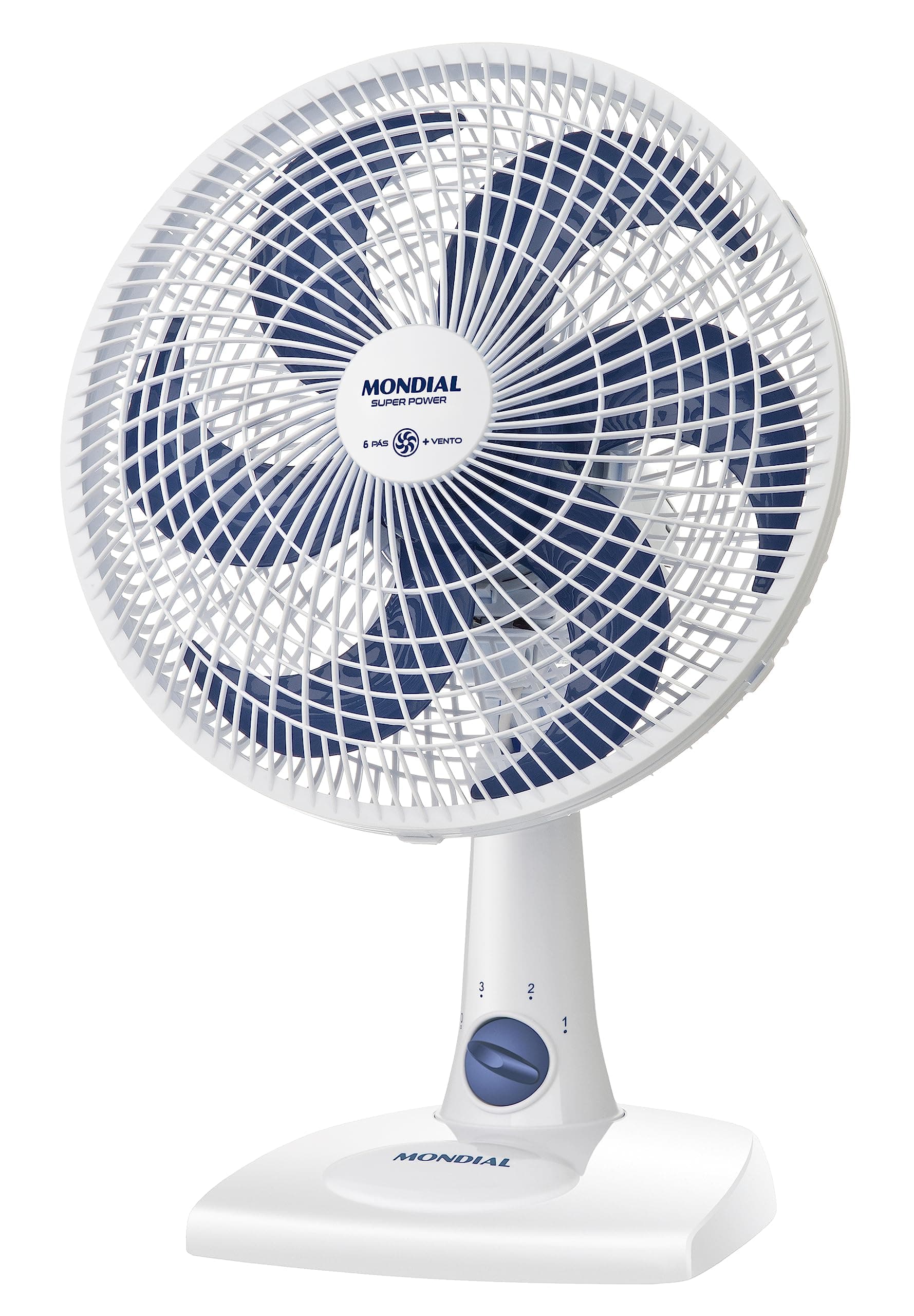 Ventilador de Mesa Mondial 220V, 30cm, 6 pás, Super Power - VSP-30-W