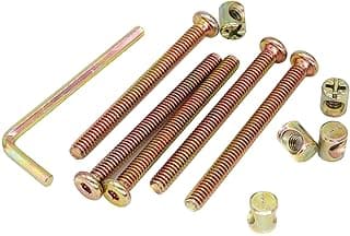 Kit de parafusos para cama de bebê, 12 peças, parafusos de soquete de 1/4-20 polegadas, porcas de barril, dourado
