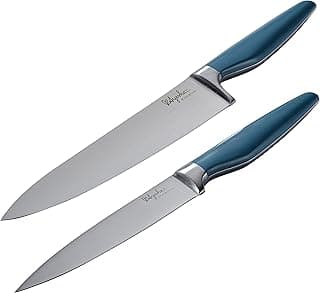 Conjunto de 2 facas japonesas para cozinhar Ayesha Curry, azul-petróleo