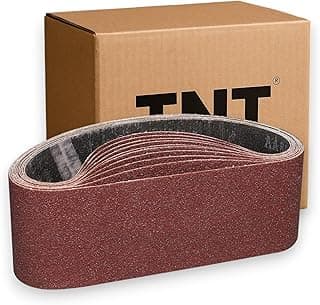 Lixa de fita TNT grão 36, marrom, 610mm x 75mm, kit com 10 peças