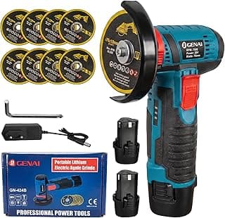 Esmerilhadeira Angular Sem Fio GENAI com 2 Baterias 12V e Discos de Corte