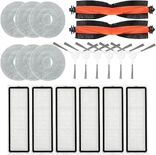 Kit de acessórios para aspirador de pó robô Xiaomi S20 Plus/S20+ com 2 escovas principais, 6 filtros, 6 escovas laterais e 6 almofadas de esfregação