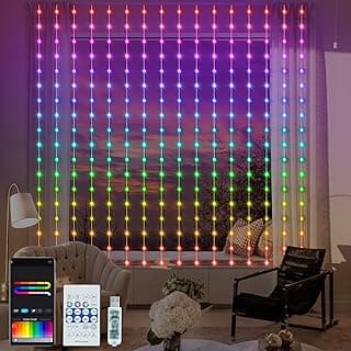 Cortina de luzes LED RGB 5050 com 19 luzes arco-íris, controle remoto, multicolorida