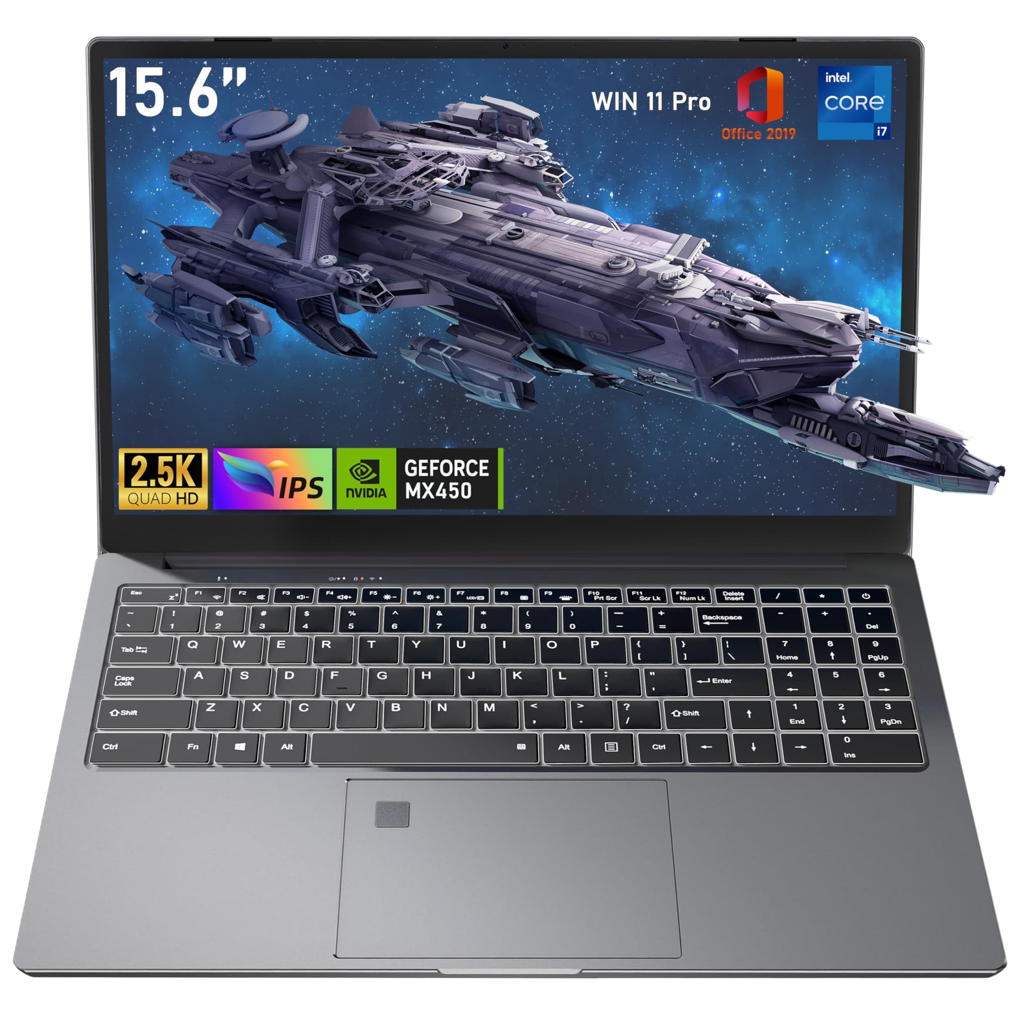 All-Metal 15.6 inch 2.5K Screen Laptop Core i7-1195G7(up to 4.8GHz) MX450 Notebook Computer 32GB RAM 512GB NVME SSD HDMI/Type-C/DP(Full Function)/RJ45 (32+512GB SSD)