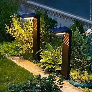 2Pcs, Luminária Solar, Luz Solar para Jardim, Luminária Solar Área Externa