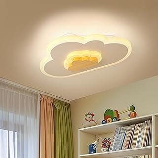 Luminária de teto em forma de nuvem LED para crianças, iluminação noturna para quarto, amarela