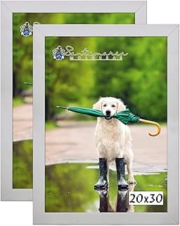 Kit 2 Molduras Porta Retrato 20x30 Branco com Cão e Guarda-Chuva