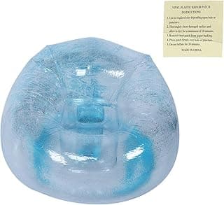 Poltrona Sofá Inflável Dobrável Transparente para Adultos com Decoração de Paetês Ergonômico PVC Descanso Sesta Dormir Acampar e Viagem