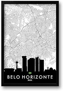 Quadro Mapa Urbano Cidade de Belo Horizonte - 40x60cm
