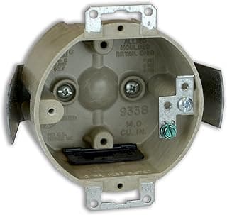 Caixa de junção elétrica redonda Allied Moulded H9338, fibra de vidro, 8,89 cm, bege