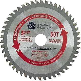 Benchmark Abrasives Lâmina de Serra Circular Tct 5 3/8", Lâminas de Serra de Corte de Metal Não Ferroso com Ponta de Carboneto de Tungstênio para Corte, Plástico, Fibra de Vidro, P (, Bronze)