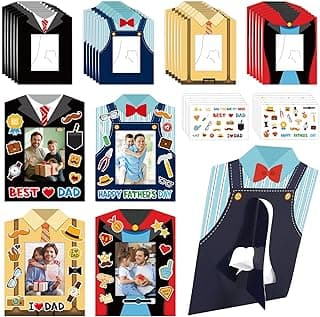 Kits de artesanato para o Dia dos Pais com designs variados e textos comemorativos