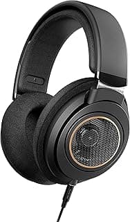 Fones de ouvido circum-auriculares Philips SHP9600 com fio, pretos, drivers de neodímio de 50 mm