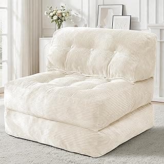 Sofá-cama dobrável HABUTWAY em cor bege, confortável e portátil, ideal para sala de estar ou quarto.
