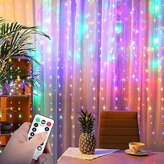 Cortina luz led pisca ou fixa 300 leds 3x3m Natal Festas Decorações alimentação USB 110 220V (Colorido)
