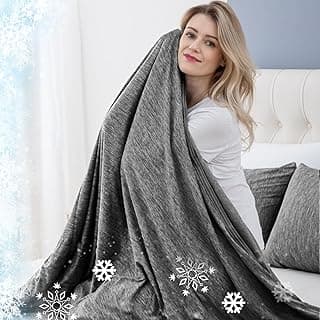 CHOSHOME Cobertores de resfriamento para pessoas que dormem com calor, Cobertor de gelo para o verão, cobertor leve e respirável, Cobertores frios para dormir,suores noturnos, Negro, 127 x 178 CM