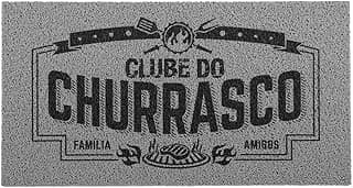 Tapete de vinil Clube do Churrasco para área gourmet cinza e preto