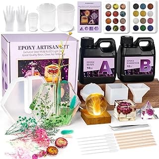 Kit de resina epóxi com luz para iniciantes com moldes, resina, ferramentas e acessórios