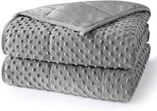 Cobertor pesado para adultos Queen Size 6,8 kg, cobertor macio e respirável para todas as estações, lavável com contas de vidro, 152 x 203 cm, cinza