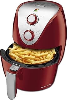 Fritadeira sem óleo Mondial vermelha e inox com cesta de batatas fritas