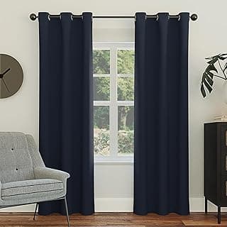 Sun Zero Painel de cortina blackout Easton Energy Saving, 213 x 101 cm, azul marinho