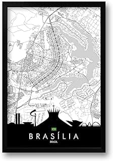 Quadro Mapa Urbano Cidade de Brasília - 40x60cm