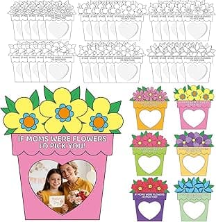 Kit de 30 porta-retratos de papel de flor para o Dia das Mães com flores e corações, seis estilos diferentes