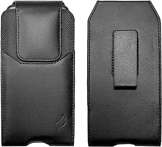 Coldre de couro para celular Boost Celero 5G, Motorola Moto G, Moto G Power 2021/2022, TCL 30V, 30XE, 30XL, Wiko Voix - Bolsa de transporte vertical com clipe de cinto, preto