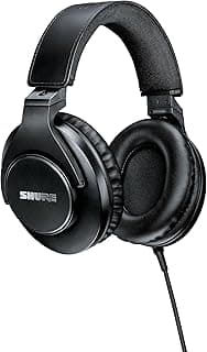 Shure SRH440A Fones de ouvido profissionais de estúdio com fio – Fones de ouvido de monitoramento e gravação com resposta de frequência aprimorada, design ajustável e dobrável, funciona com todos os