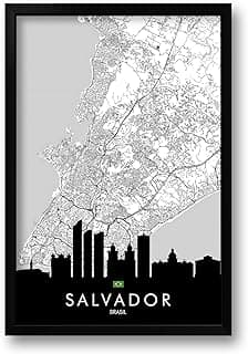 Quadro Mapa Urbano Cidade de Salvador - 40x60cm