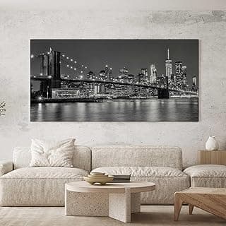 Quadro decorativo preto e branco paisagem urbana Manhattan NY