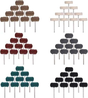 Conjunto de 60 rodas abrasivas de polimento em seis cores diferentes