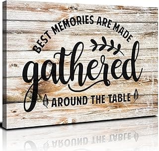 Placa de reunião de arte de parede de cozinha grande para decoração de casa placa de reunião de fazenda imagens de sala de jantar impressões em tela familiares rústicas frases inspiradoras citações
