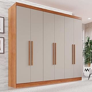 Guarda-roupa Casal 6 Portas 2 Gavetas França Cinamomo/Off-White