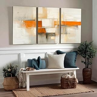 Kit de 3 quadros decorativos canvas abstrato 40x50cm para quarto, sala ou corredor