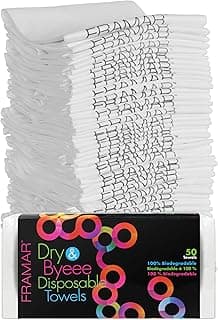 FRAMAR Toalhas de salão biodegradáveis para cabeleireiros – Toalhas de cabelo para mulheres, toalha descartável, toalha de salão, para spa, barbeiro, academia, super absorvente e extra macio – 50
