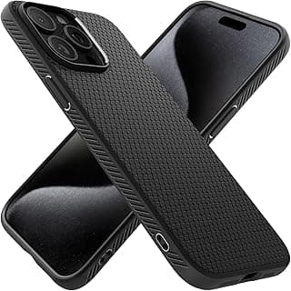 Capa preta para iPhone 15 Pro com design texturizado
