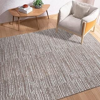 Tapete Sala Antiderrapante Rústico Boho Cinza Branco 1,40m x 2,00m